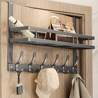 Easy-Install Over-The-Door Storage Rack - Multifunctional Metal Hooks for Bedroom,Kitchen & Bathroom Organization