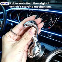 Car Start Button Push Start Auto Ignition Button Cover Metal Snakehead One-Touch Button Rocker Car Engine Push Start Stop Lever