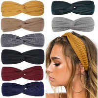 Vintage Twist Knotted Headbands Boho Soft Solid Color Cross Turban Elastic Hair Bands Women Sports Head Wrap For Yoga Fitness