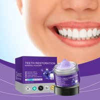 Teeth Restoration Mineral Powder Whitening Gum Protection Fresh Bad Breath Plaque Stain Removal Oral Care Purple Tooth Powder
