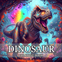 DINOSAUR Coloring Book Adult Relieve Stress Bold-easy DIY Art Self-Painting Drawing kids Educational Doodles Books