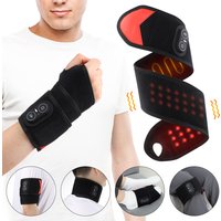 3-in-1 Heating Wrist Massage Pad Electric Wrist Massager Vibration Light Joint Fatigue Relief Wrap Belt Tempearture Band Support
