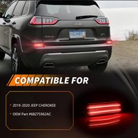 2Pcs For 2019 2020 2021 2022 2023 Jeep Cherokee Rear Brake Light Tail Light Turn Signal Light Reflector Light DRL W/Red LED