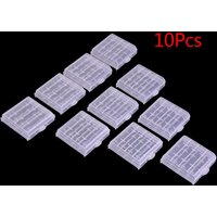 10pcs 4 Slots AA AAA Plastic Battery Holder Storage Box Battery Case Cover for AA AAA Rechargeable Battery Container Organizer