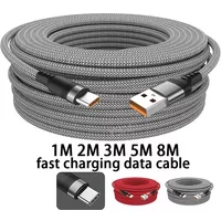 6A 8M 5M Charging Cable 3M 2M 1.5M 1M Type-C Super Fast Charging Data Cable USB Extended Cable For Huawei Xiaomi Switch Sony PS5
