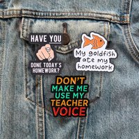 Teacher Students Enamel Pins Skeleton Apples Brooches PROGRESS over PERFECTION Badges Inspirational Educator Jewelry Gift