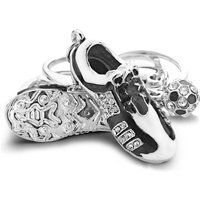 Fashion Crystal Football Soccer Shoes Rhinestone Keychains For Purse Bag Buckle Pendant Keyrings Key Chains Rings Holder K258