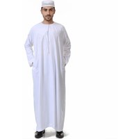 Muslim Men's Clothes Omani RobeThobe Islamic Abaya Dress Dubai Robes Middle East Kaftan Saudi Arab Caftans