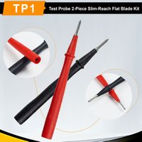 ZIBOO TP1 Slim-Reach Flat Blade Test Probes with Stainless Steel Tip, 1000V Voltage, 10A Current Use for T5-1000,T5-600