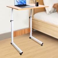 Rolling Laptop Desk With Adjustable Height Mobile Side Table with Universal Lockable Wheels For Bed, Couch, Sofa