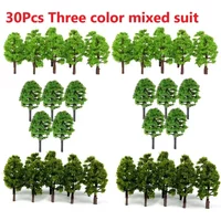 30pcs Model Trees Train Railroad 3.5cm Mixed Set Miniature Landscape Park Scenery Decoration Building Landscape Toys For Kids