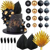 Balls Cake Toppers Palm Leaves Cake Decorations for Birthday Wedding Baby Shower Party Supplies