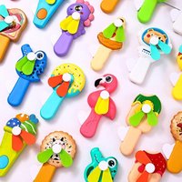 Random 1Pcs Mini Fan Summer Cartoon Cute Portable Hand Pressure Fan Toys For Kids Adult Birthday Gift【Homeclub】