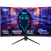 KTC 32 Inch Curved Monitor VA 1500R, 2K QHD 1440P@180Hz Gaming Monitor, 1ms MPRT, Adaptive Sync, HDR10, 122% sRGB, VESA, HMDI 2.