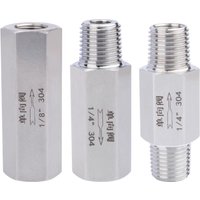 1/8 1/4 3/8 1/2 3/4 1 " BSP NPT Male Female Hex One Way Check Valve Non-Return Inline 304 316 Stainless Steel Water Gas Oil