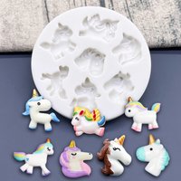 Cute Unicorn Silicone Cake Baking Mold Sugarcraft Chocolate Cupcake Resin Tools Fondant Decorating Tools