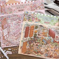Mr.Paper 2 Packs Stacking Old Times Series Miniature Diorama Stickers for Journal Scrapbooking, Vintage Craft Supplies