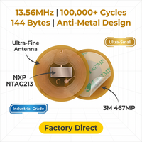 6mm Diameter NXP NTAG213 NFC Tags Programmable RFID Stickers round Waterproof Flexible FPC NFC Labels for Phones And Wearables