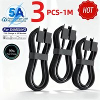 3Pcs PD 100W Fast Charging USB C To C Cable Nylon Braided for Samsung Galaxy S22 S23 S24 S25 Ultra Note A53 A54 Data Transfer