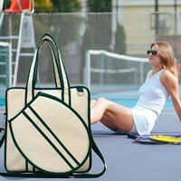 Portable Large Sports Racket Bag, Universal Storage Case for Tennis & Badminton Rackets, Dual Use Outdoor Racquet Sport Bag