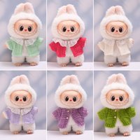 15 cm/17 cm Labubu 1. – 3. Generation mehrfarbige süße Strickjacken, gestrickte Spitze, frische festliche Party-Outfits