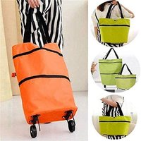 Household Portable Folding Cart Roller Shopping Bags Outdoors Food and Fruits Storage Foldable Trolley Wheel Supermarket Bag