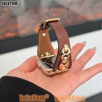Luxury D Metal Leather Strap for Apple Iwatch Series 11 10 9 8 7 6 5 4 3 SE Ultra Watch Band 38 40 41 42 44 45 46 49 mm Bracelet