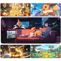 Pokemon Rayquaza Gaming Mouse Pad Large Desk Mat 2MM Stitched Edge Keyboard Pad Non Slip Rubber Base Office Table Mat