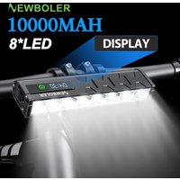 4/8LEDS Bicycle Lights Front High Lumen Bike Light 10000mAh Power Bank Flashlight USB Charging MTB Road Cycling Lamp Accessorie