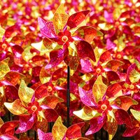 Shiny Laser Bird Repelling Windmill for Garden Reflective Sparkly Scarecrow Pinwheel Windmill Spinners Keep Birds Away Repellent