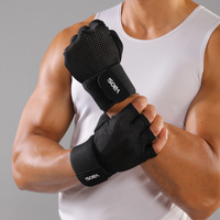1Pair M/L/XL Breathable Half-Finger Sports Gloves with Adjustable Wrist Straps, Non-Slip Gym & Cycling Gloves for Men and Women