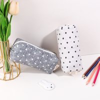 Retro monochrome polka dot pencil case, a good-looking pencil case suitable for students, portable school supplies, gift for pal