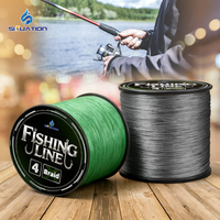 500M/547YDS/1641FTSuper Strong Fishing Line - Grey Green4-Strand Multifilament PE Braided Line, 15-85LB, Smooth Casting, Durable
