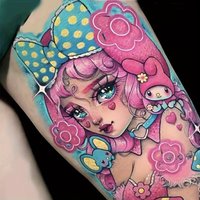 1 Sheet Beautiful Girl Tattoo Sticker Waterproof Lasting Temporary Tattoo