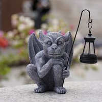 Halloween Creative Gargoyle Solar Light Statue Ornament Outdoor Garden Decoration Resin Gift