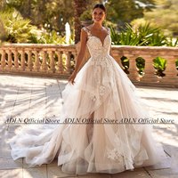 Gorgeous Ball Gown Wedding Dress Customized Cap Sleeve V Neck Open Back Ruffles Applique Bridal Gown for Bride Vestido De Noiva
