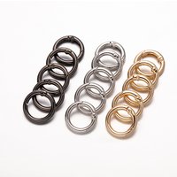 5Pcs O Ring Spring Clasps Openable Round Carabiner Keychain Ring Connector Bag Clips Hook Dog Chain Buckles DIY Jewelry Making