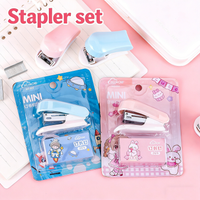 Cute Mini Cartoon Stapler Set Student Stationery Office Stapler for Paper Binding School Supplies & Gift