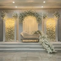 1pcs/3pcs) No light )Wedding Decoration Flower Arch Stand White Background Metal Arch Backdrop Set for Wedding Event