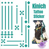 Kinich Genshin Impact Game Temporary Fake Flash Tattoo Sticker Cosplay Prop Accessory Halloween Party Carnival Otaku Role Play