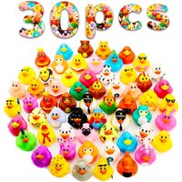 30 Pack Rubber Ducks for Jeeps 2.3 Inch Bulk Floater Jeeps Ducks for Ducking Assortment Rubber Duckies for Kids Baby Bath Toys B