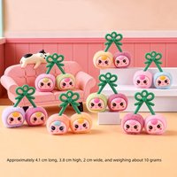 kawaii Flocking cherry baby three blind Box ornaments trendy toys blind box blind bag pendant desktop Birthday Gift