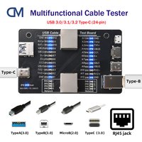 USB 3.0 Cable Tester Multifunctional Fault Detector Support RJ45/Lightning/Micro-B Test Wire Charging Tests Tool