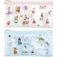 New Anime Moomins Series Pencil Case Kawaii Cartoon Character Creativity Cute Printing PVC Transparent Storage Stationery Box