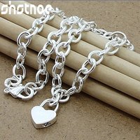 SHSTONE 925 Sterling Silver Heart Pendant Necklace For Women Party Engagement Wedding Christmas Gift Fashion Fine Charm Jewelry