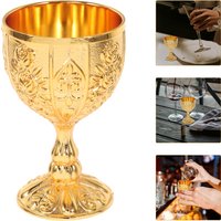 Vintage Chalice Goblet Gothic Communion Cup Drink Cup Gold Plated Brass Chalice Renaissance Medieval Royal Goblet metal wine cup