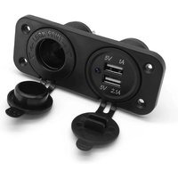 Cigarette Lighter Socket Splitter 12V Dual USB Charger Power Adapter Outlet for Car Boat Marine Motorcycle Scooter RV DIY Kit