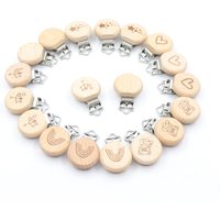 5pcs Cartoon Animal Pacifier Clip Wooden Soother Clip For Nursing Chew Accessory DIY Dummy Clip Chains Wooden Baby Teether Toys