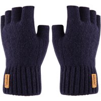 AliExpress NONE Winter Half-Finger Knitted Gloves for Men: Warm, Stretchy, Thick – Fits Office, Bicycle, Driving & Student Writing