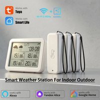 Tuya Wifi Temperature And Humidity Sensor Supports Up To 9 Sub-Devices And Is Compatible With Smartlife Ip65 Waterproof